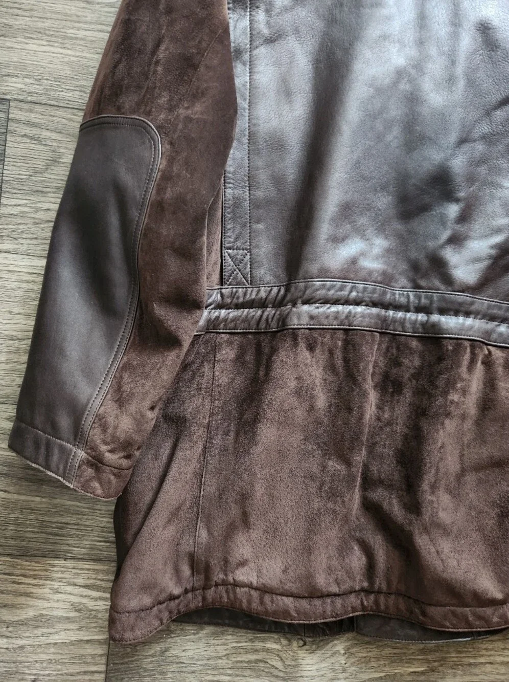 Serra By Torras Men's Dark Brown Leather Suede Toggle Fireman Clasp Coat Size XL